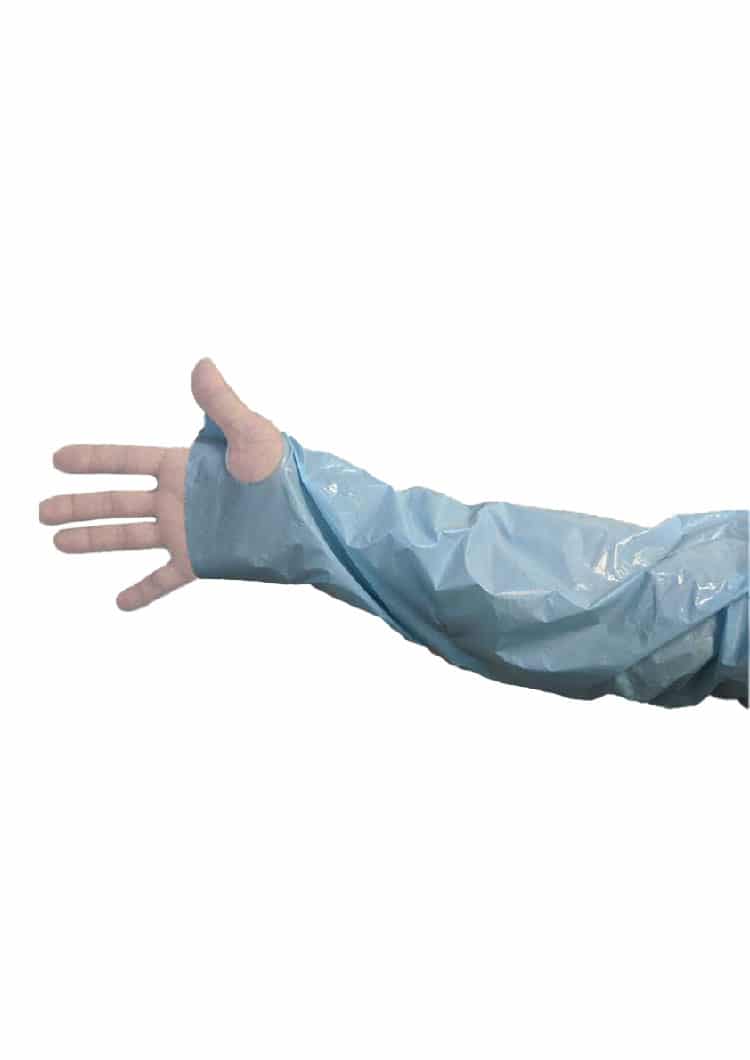 polyethylene isolation gown thumb-hook